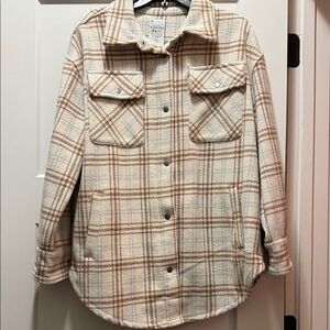 Women's Beige Plaid Jacket